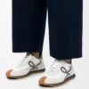 Flow Runner in nylon and suede Blue Anthracite/White