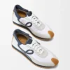 Flow Runner in nylon and suede Blue Anthracite/White
