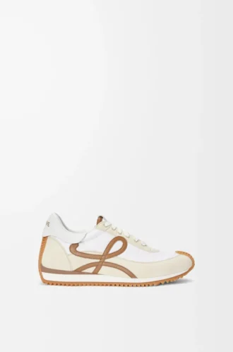 Flow Runner in nylon and suede Chocolate/Almost Optic
