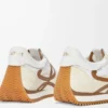 Flow Runner in nylon and suede Chocolate/Almost Optic