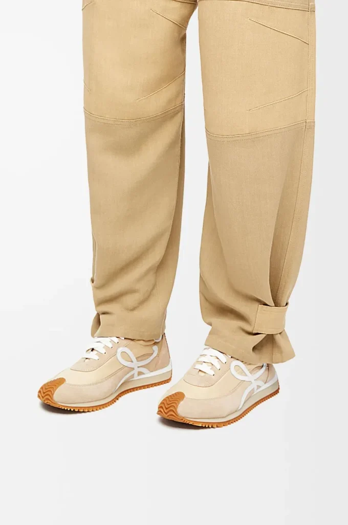 Flow Runner in nylon and suede Light Powder Flow Runner in nylon and suede Light Powder