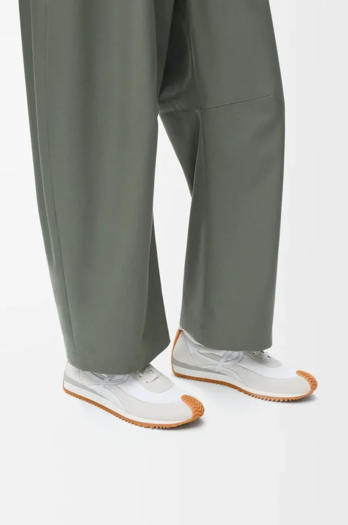 Flow Runner in nylon and suede White Flow Runner in nylon and suede White