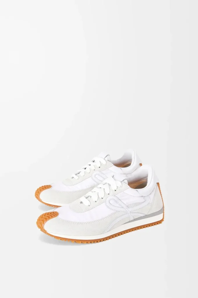Flow Runner in nylon and suede White Flow Runner in nylon and suede White