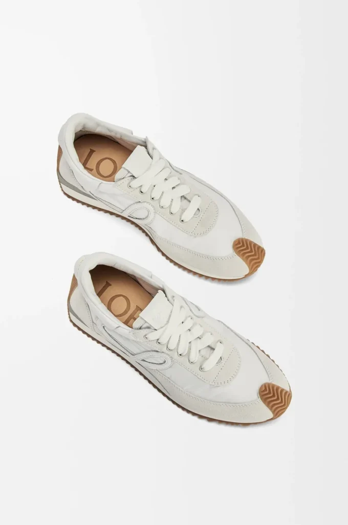 Flow Runner in nylon and suede White Flow Runner in nylon and suede White