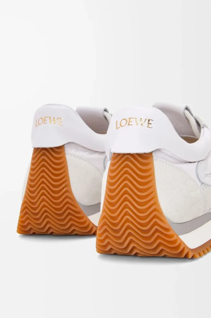 Flow Runner in nylon and suede White Flow Runner in nylon and suede White