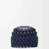 Flower charm in calfskin Navy Blue Flower charm in calfskin Navy Blue