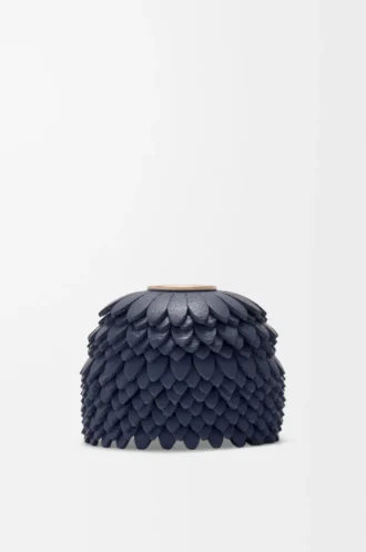 Flower charm in calfskin Navy Blue