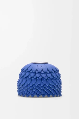 Flower charm in calfskin Seaside Blue