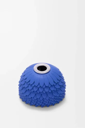 Flower charm in calfskin Seaside Blue
