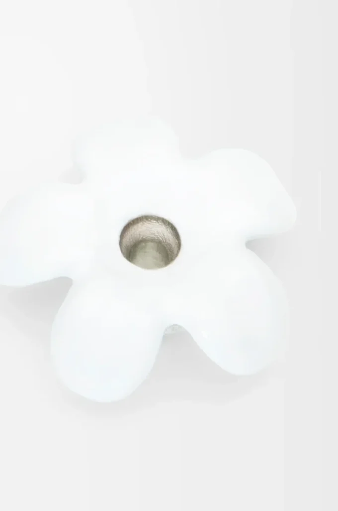 Flower Hat pendant in sterling silver Silver/White