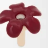Flower Seat pendant in sterling silver Silver/Burgundy Flower Seat pendant in sterling silver Silver/Burgundy