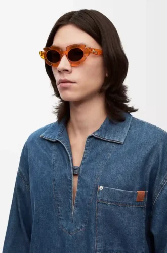 Flower sunglasses Transparent Orange