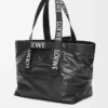 Fold shopper in paper calfskin Black Fold shopper in paper calfskin Black