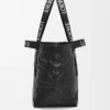 Fold shopper in paper calfskin Black Fold shopper in paper calfskin Black