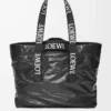 Fold shopper in paper calfskin Black Fold shopper in paper calfskin Black