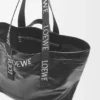 Fold shopper in paper calfskin Black Fold shopper in paper calfskin Black