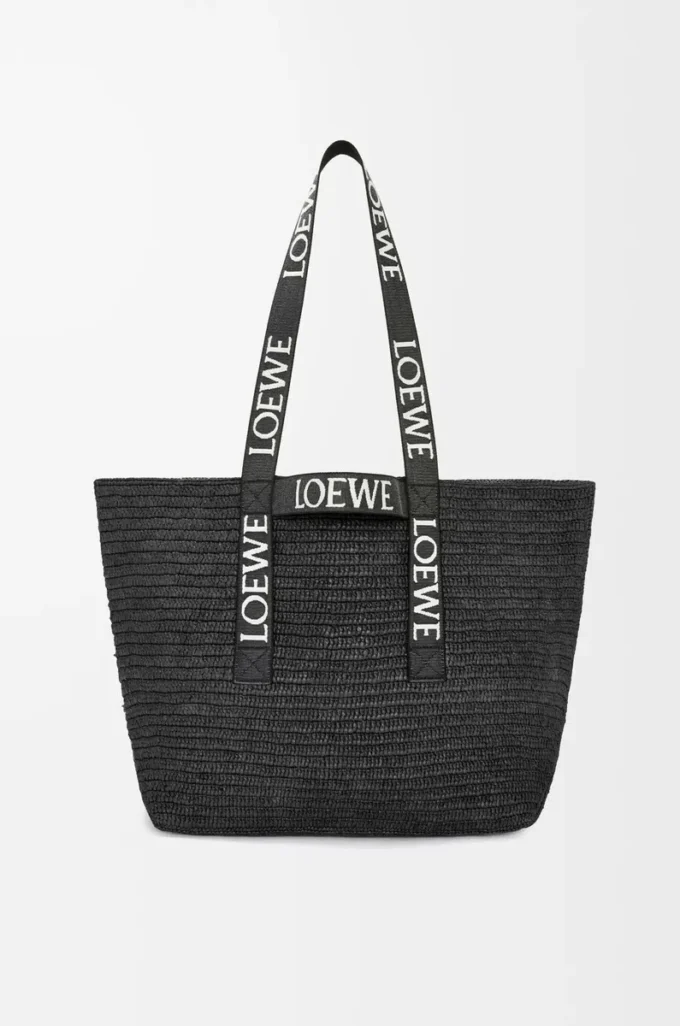 Fold Shopper in raffia Black Fold Shopper in raffia Black