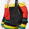 Fold Shopper in raffia Black Fold Shopper in raffia Black