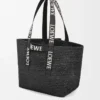Fold Shopper in raffia Black Fold Shopper in raffia Black