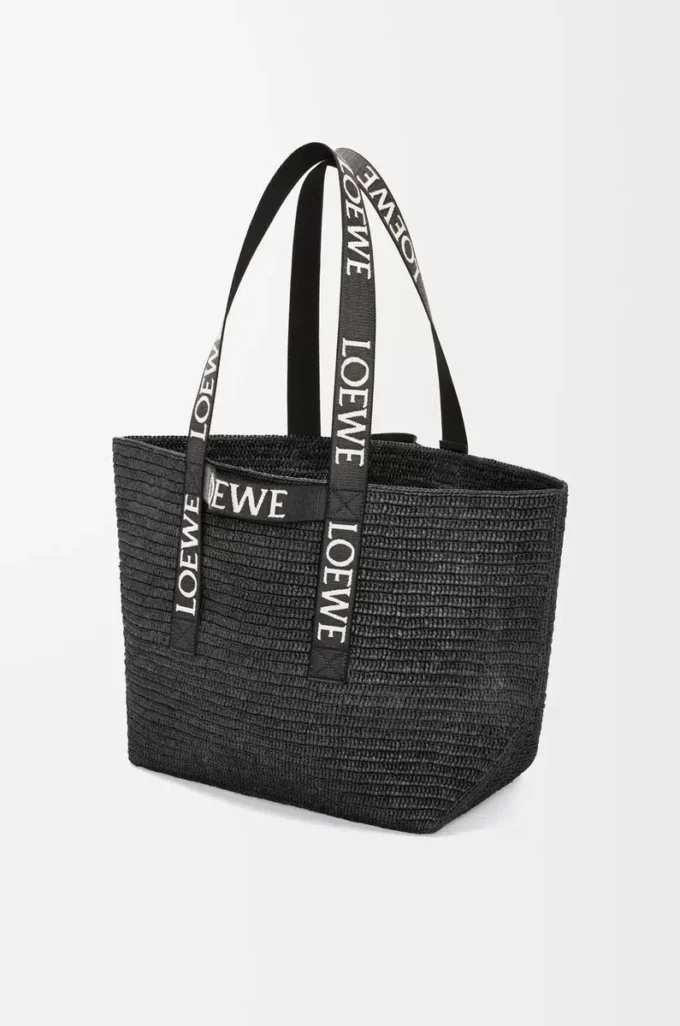Fold Shopper in raffia Black Fold Shopper in raffia Black