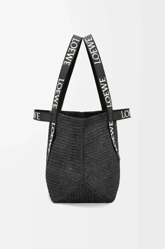 Fold Shopper in raffia Black Fold Shopper in raffia Black
