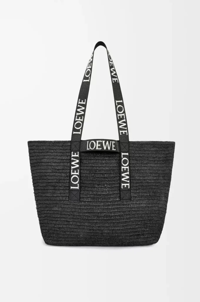 Fold Shopper in raffia Black Fold Shopper in raffia Black