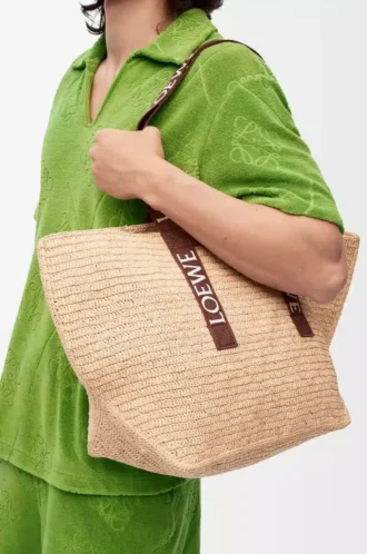Fold Shopper in raffia Natural/Tan