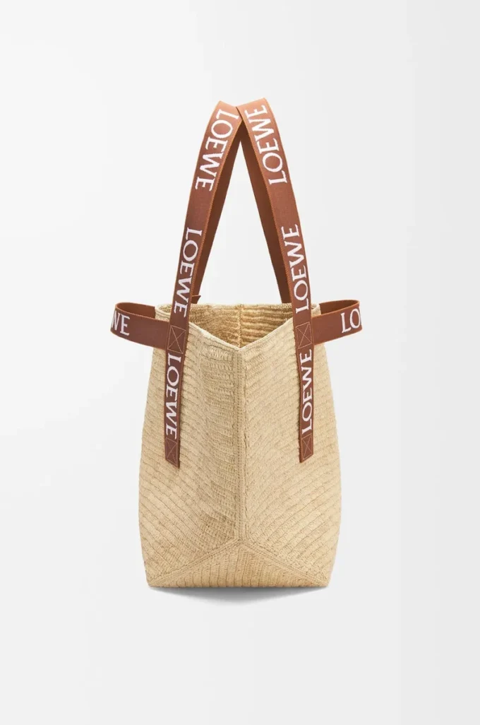 Fold Shopper in raffia Natural/Tan