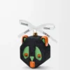 Futurist Cat bauble in blown glass Black/Green