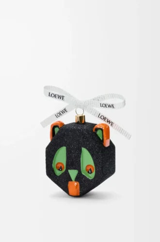 Futurist Cat bauble in blown glass Black/Green Futurist Cat bauble in blown glass Black/Green