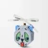 Futurist Cat bauble in blown glass White