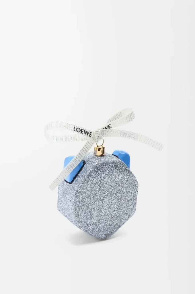 Futurist Cat bauble in blown glass White