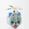 Futurist Cat bauble in blown glass White
