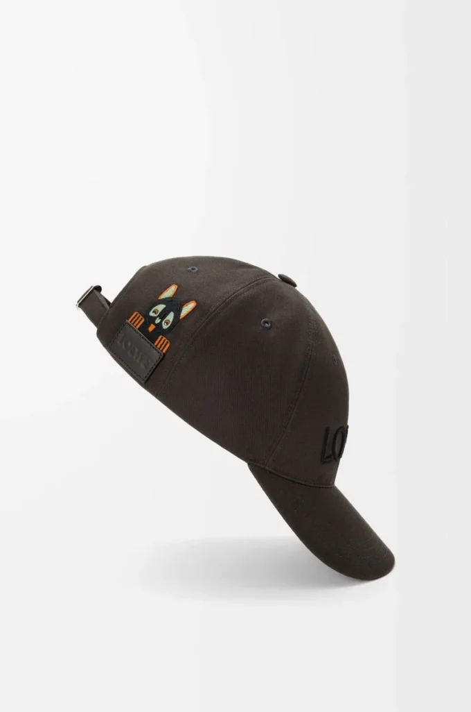 Futurist Cat cap in cotton Brown/Black Futurist Cat cap in cotton Brown/Black
