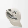 Futurist Cat cap in cotton Soft White/Black Futurist Cat cap in cotton Soft White/Black