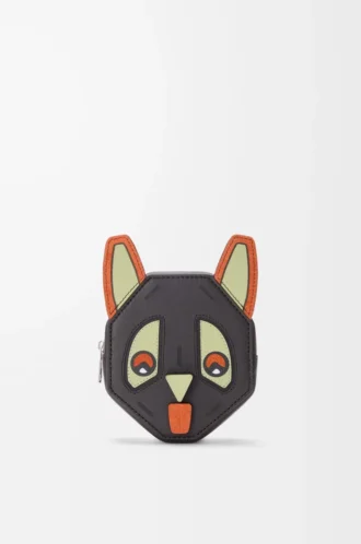 Futurist Cat coincase in classic calfskin Charcoal