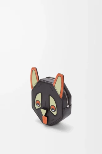 Futurist Cat coincase in classic calfskin Charcoal