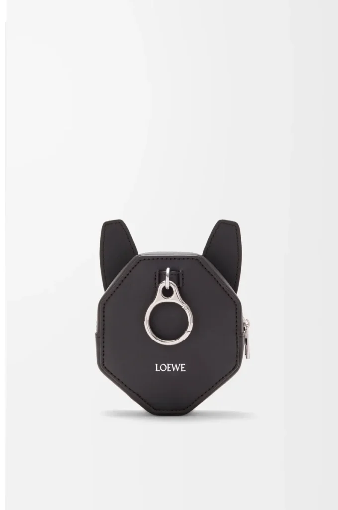 Futurist Cat coincase in classic calfskin Charcoal Futurist Cat coincase in classic calfskin Charcoal