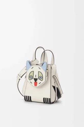 Futurist Cat compact Hammock bag in classic calfskin Soft White