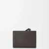 Futurist Cat compact wallet in classic calfskin Dark Taupe/Orange Futurist Cat compact wallet in classic calfskin Dark Taupe/Orange