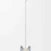 Futurist Cat keyfob in calfskin White/Blue Futurist Cat keyfob in calfskin White/Blue