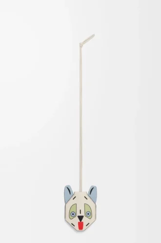 Futurist Cat keyfob in calfskin White/Blue