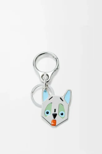 Futurist Cat keyring Silver/Multicolor