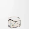 Futurist Cat mini Puzzle bag in classic calfskin Soft White