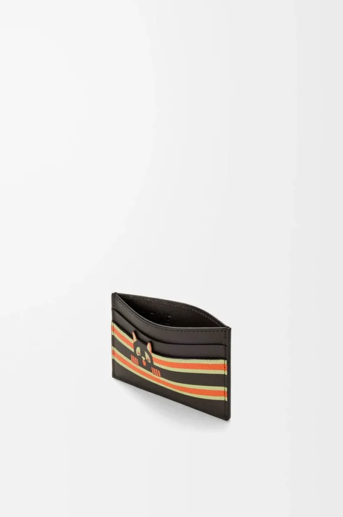Futurist Cat plain cardholder in classic calfskin Dark Taupe/Orange Futurist Cat plain cardholder in classic calfskin Dark Taupe/Orange