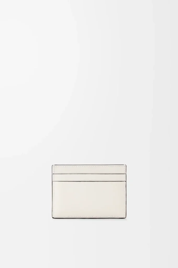 Futurist Cat plain cardholder in classic calfskin Soft White Futurist Cat plain cardholder in classic calfskin Soft White