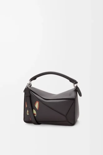 Futurist Cat small Puzzle bag in classic calfskin Dark Taupe
