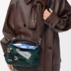 Futurist Cat small Puzzle bag in embroidered knit and classic calfskin Multicolor Green Futurist Cat small Puzzle bag in embroidered knit and classic calfskin Multicolor Green