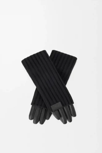 Gloves in cashmere and nappa lambskin Black