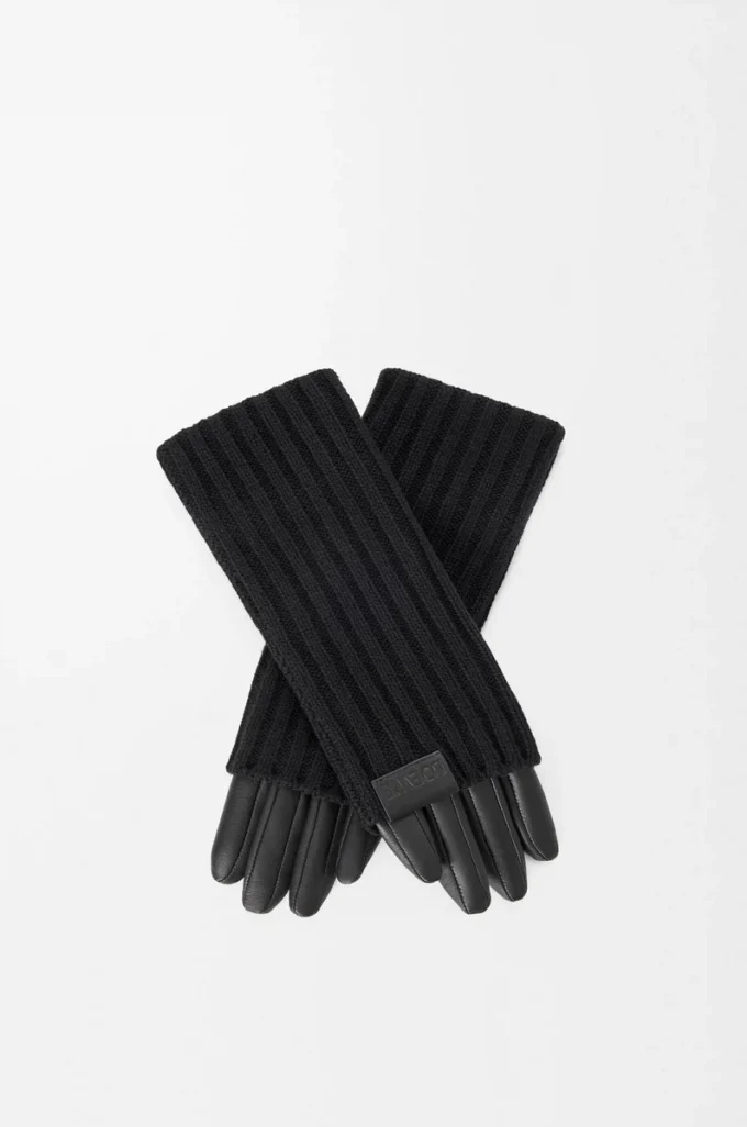 Gloves in cashmere and nappa lambskin Black Gloves in cashmere and nappa lambskin Black
